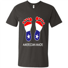 Load image into Gallery viewer, American Made Patriotic Pregnancy Baby Footprints T-shirt Mother’s Day - Men's V-Neck