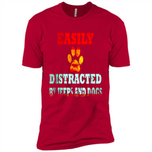 Load image into Gallery viewer, Easily Distracted By Jeeps And Dogs gift shirt for dog mom - Premium Short Sleeve T-Shirt