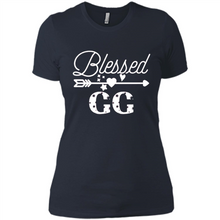 Load image into Gallery viewer, Blessed GG Christmas Mother’s Day Birthday Grandma - Ladies' Boyfriend T-Shirt