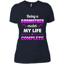 Load image into Gallery viewer, Being A Godmother Makes My Life Complete Funny mother’s day Gift For Beloved Godmother - Ladies' Boyfriend T-Shirt