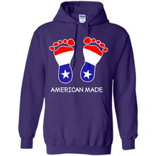 Load image into Gallery viewer, American Made Patriotic Pregnancy Baby Footprints T-shirt Mother’s Day - Hoodie