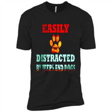 Load image into Gallery viewer, Easily Distracted By Jeeps And Dogs gift shirt for dog mom - Premium Short Sleeve T-Shirt