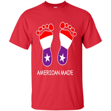 Load image into Gallery viewer, American Made Patriotic Pregnancy Baby Footprints T-shirt Mother’s Day - Shirt