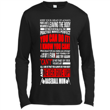 Load image into Gallery viewer, BASEBALL MOM, NEVER GIVE UP Mother’s Day - Canvas Long Sleeve T-Shirt