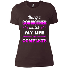Load image into Gallery viewer, Being A Godmother Makes My Life Complete Funny mother’s day Gift For Beloved Godmother - Ladies' Boyfriend T-Shirt