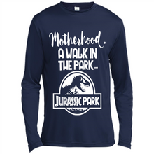 Load image into Gallery viewer, Best Mother’s Day Gift. Motherhood A Walk In The Park Jurassic Park - Canvas Long Sleeve T-Shirt