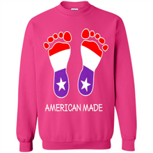 Load image into Gallery viewer, American Made Patriotic Pregnancy Baby Footprints T-shirt Mother’s Day - Sweatshirt