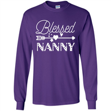 Load image into Gallery viewer, Blessed Nanny Christmas Mother’s Day Birthday Grandma - Long Sleeve T-Shirt