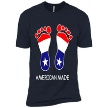 Load image into Gallery viewer, American Made Patriotic Pregnancy Baby Footprints T-shirt Mother’s Day - Premium Short Sleeve T-Shirt