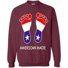 Load image into Gallery viewer, American Made Patriotic Pregnancy Baby Footprints T-shirt Mother’s Day - Sweatshirt