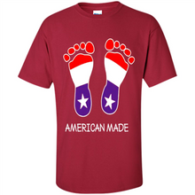 Load image into Gallery viewer, American Made Patriotic Pregnancy Baby Footprints T-shirt Mother’s Day - Shirt