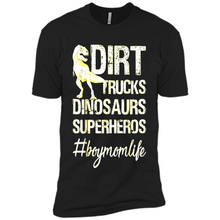 Load image into Gallery viewer, Dirt Trucks Dinosaurs Superheros boymomlife Tired - Premium Short Sleeve T-Shirt