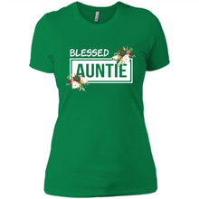 Load image into Gallery viewer, Blessed Auntie Funny Mother’s Day, Birthday Gift For Beloved Aunt - Ladies' Boyfriend T-Shirt