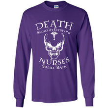 Load image into Gallery viewer, Death Smiles At Everyone Nurses Smile Back Shirt Mothers Day - Long Sleeve T-Shirt