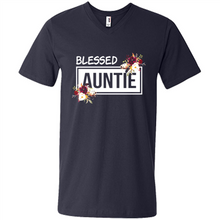 Load image into Gallery viewer, Blessed Auntie Funny Mother’s Day - Men's V-Neck