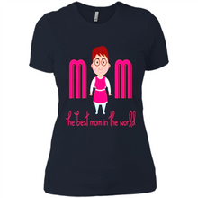 Load image into Gallery viewer, Best Mom World Cartoon Mother’s Day - Ladies' Boyfriend T-Shirt