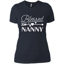 Load image into Gallery viewer, Blessed Nanny Christmas Mother’s Day Birthday Grandma - Ladies' Boyfriend T-Shirt