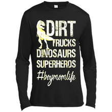 Load image into Gallery viewer, Dirt Trucks Dinosaurs Superheros boymomlife Tired - Canvas Long Sleeve T-Shirt