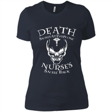 Load image into Gallery viewer, Death Smiles At Everyone Nurses Smile Back Shirt Mothers Day - Ladies' Boyfriend T-Shirt