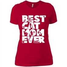 Load image into Gallery viewer, BEST CAT MOM EVER A LIFE WITH CATS - Ladies' Boyfriend T-Shirt