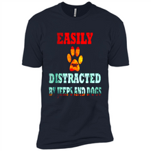 Load image into Gallery viewer, Easily Distracted By Jeeps And Dogs gift shirt for dog mom - Premium Short Sleeve T-Shirt