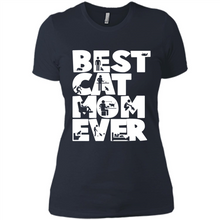 Load image into Gallery viewer, BEST CAT MOM EVER A LIFE WITH CATS - Ladies' Boyfriend T-Shirt