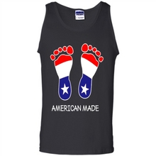 Load image into Gallery viewer, American Made Patriotic Pregnancy Baby Footprints T-shirt Mother’s Day - Tank Top