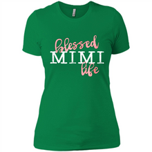 Load image into Gallery viewer, Blessed Mimi Life Shirt Gift for Grandma Mother’s Day - Ladies' Boyfriend T-Shirt