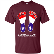 Load image into Gallery viewer, American Made Patriotic Pregnancy Baby Footprints T-shirt Mother’s Day - Shirt