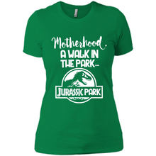 Load image into Gallery viewer, Best Mother’s Day Gift. Motherhood A Walk In The Park Jurassic Park - Ladies' Boyfriend T-Shirt