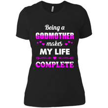 Load image into Gallery viewer, Being A Godmother Makes My Life Complete Funny mother’s day Gift For Beloved Godmother - Ladies' Boyfriend T-Shirt