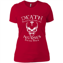 Load image into Gallery viewer, Death Smiles At Everyone Nurses Smile Back Shirt Mothers Day - Ladies' Boyfriend T-Shirt