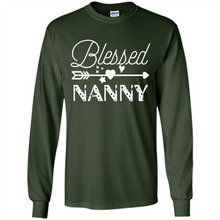 Load image into Gallery viewer, Blessed Nanny Christmas Mother’s Day Birthday Grandma - Long Sleeve T-Shirt