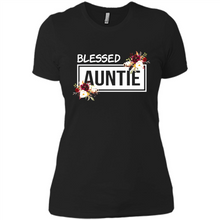 Load image into Gallery viewer, Blessed Auntie Funny Mother’s Day, Birthday Gift For Beloved Aunt - Ladies' Boyfriend T-Shirt