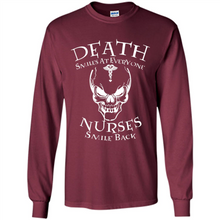 Load image into Gallery viewer, Death Smiles At Everyone Nurses Smile Back Shirt Mothers Day - Long Sleeve T-Shirt