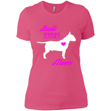 Load image into Gallery viewer, Bull Terrier Mom – Cute Mother’s Day T-Shirt For Dog Lovers - Ladies' Boyfriend T-Shirt