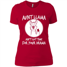 Load image into Gallery viewer, Aunt Llama – Ain’t Got Time For Your Drama  – Best Mother’s Day Gift For Auntie - Ladies' Boyfriend T-Shirt