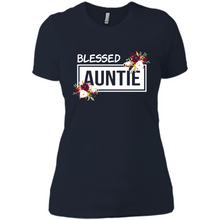 Load image into Gallery viewer, Blessed Auntie Funny Mother’s Day, Birthday Gift For Beloved Aunt - Ladies' Boyfriend T-Shirt