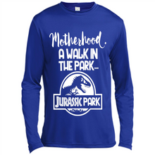 Load image into Gallery viewer, Best Mother’s Day Gift. Motherhood A Walk In The Park Jurassic Park - Canvas Long Sleeve T-Shirt