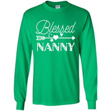 Load image into Gallery viewer, Blessed Nanny Christmas Mother’s Day Birthday Grandma - Long Sleeve T-Shirt