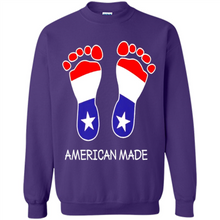 Load image into Gallery viewer, American Made Patriotic Pregnancy Baby Footprints T-shirt Mother’s Day - Sweatshirt
