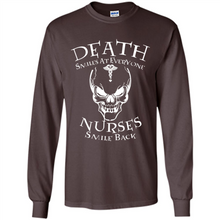 Load image into Gallery viewer, Death Smiles At Everyone Nurses Smile Back Shirt Mothers Day - Long Sleeve T-Shirt