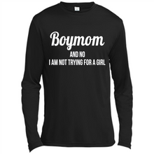 Load image into Gallery viewer, Boy Mom And No I Am Not Trying For A Girl Funny Gift On mother’s day - Canvas Long Sleeve T-Shirt