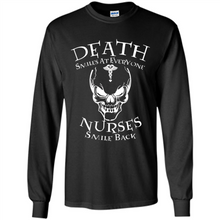 Load image into Gallery viewer, Death Smiles At Everyone Nurses Smile Back Shirt Mothers Day - Long Sleeve T-Shirt