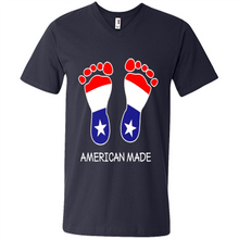 Load image into Gallery viewer, American Made Patriotic Pregnancy Baby Footprints T-shirt Mother’s Day - Men's V-Neck